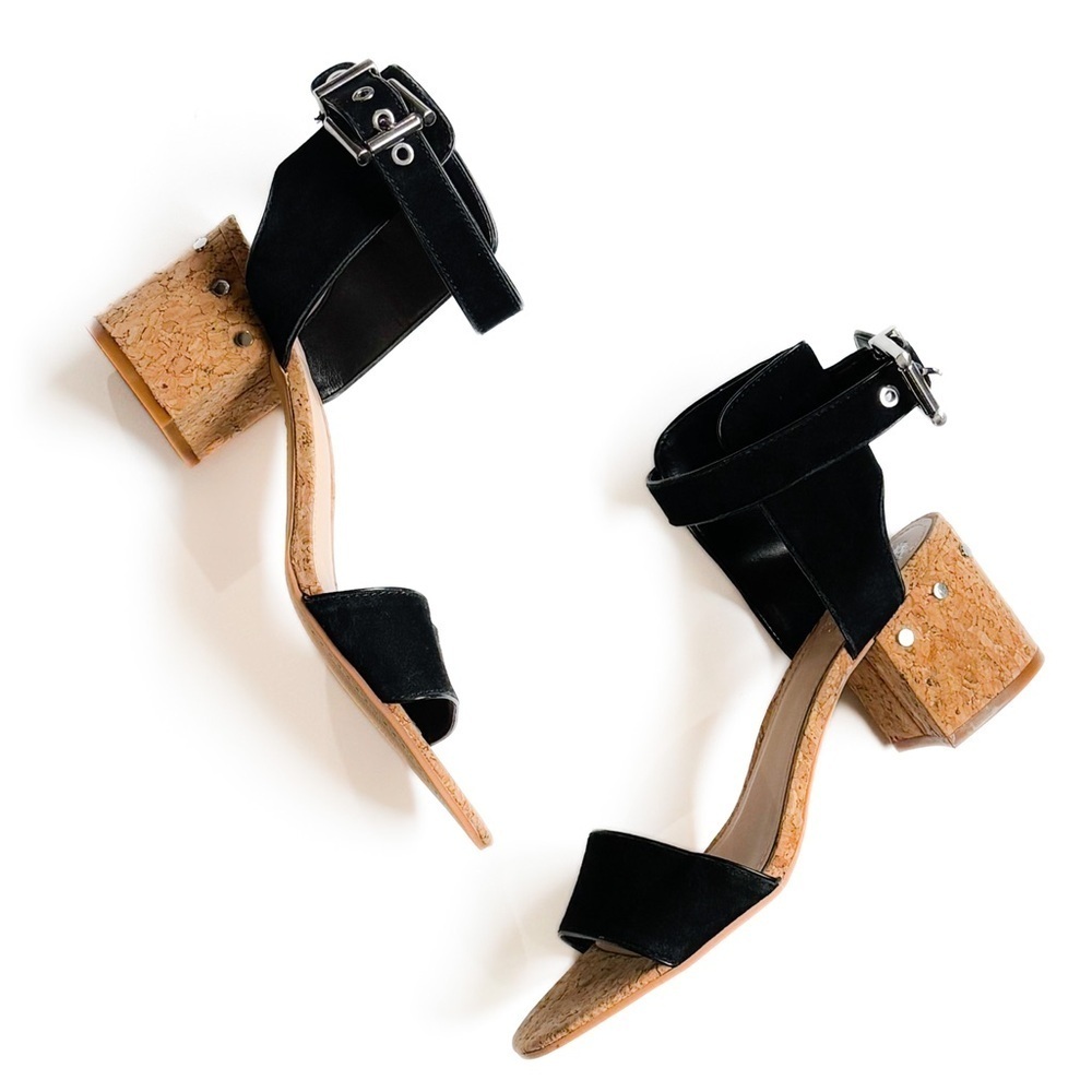 Vince Camuto black studded ankle strap chunky heel sandal ❤️ - Picture 3 of 12